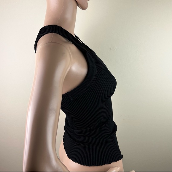 NEW FREE PEOPLE BLACK RIBBED TANK TOP - Picture 4 of 5